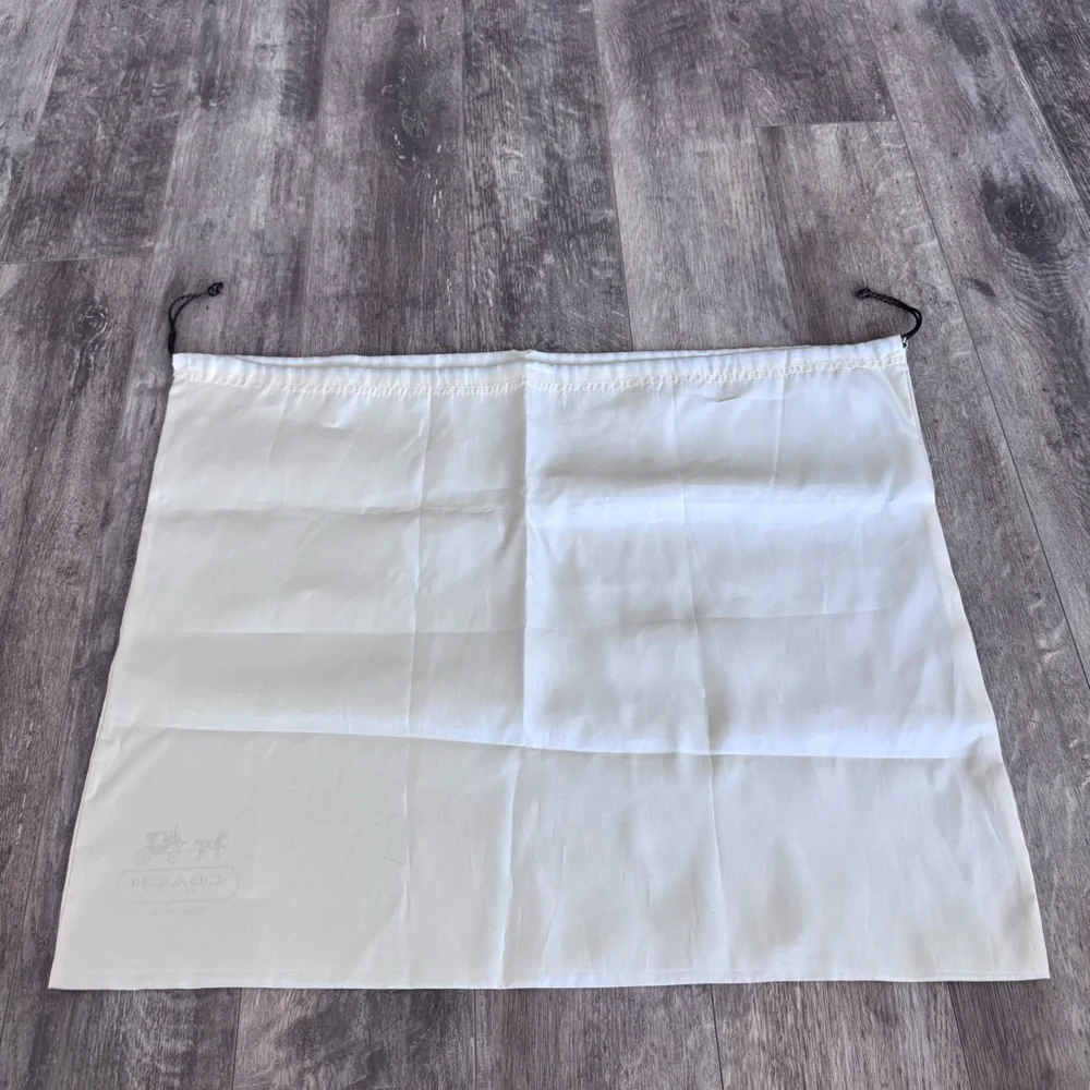 Coach Satin Butter Yellow Large Dust Bag with Brown Drawstring - 23.25” x 18.75”